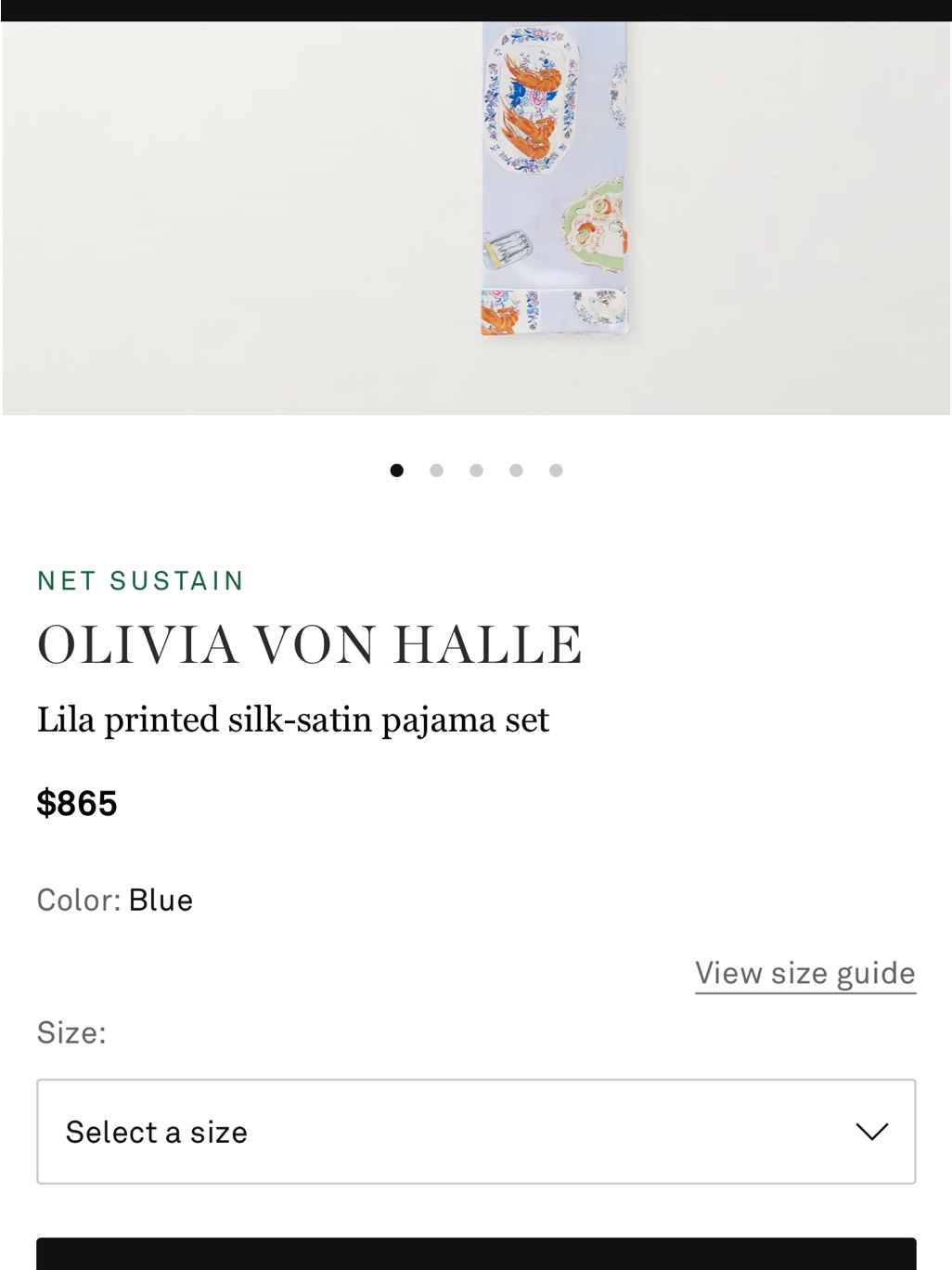 Olivia Von Halle Lavender And Blue Scenic Silk Pajama Set — image 8 of 8